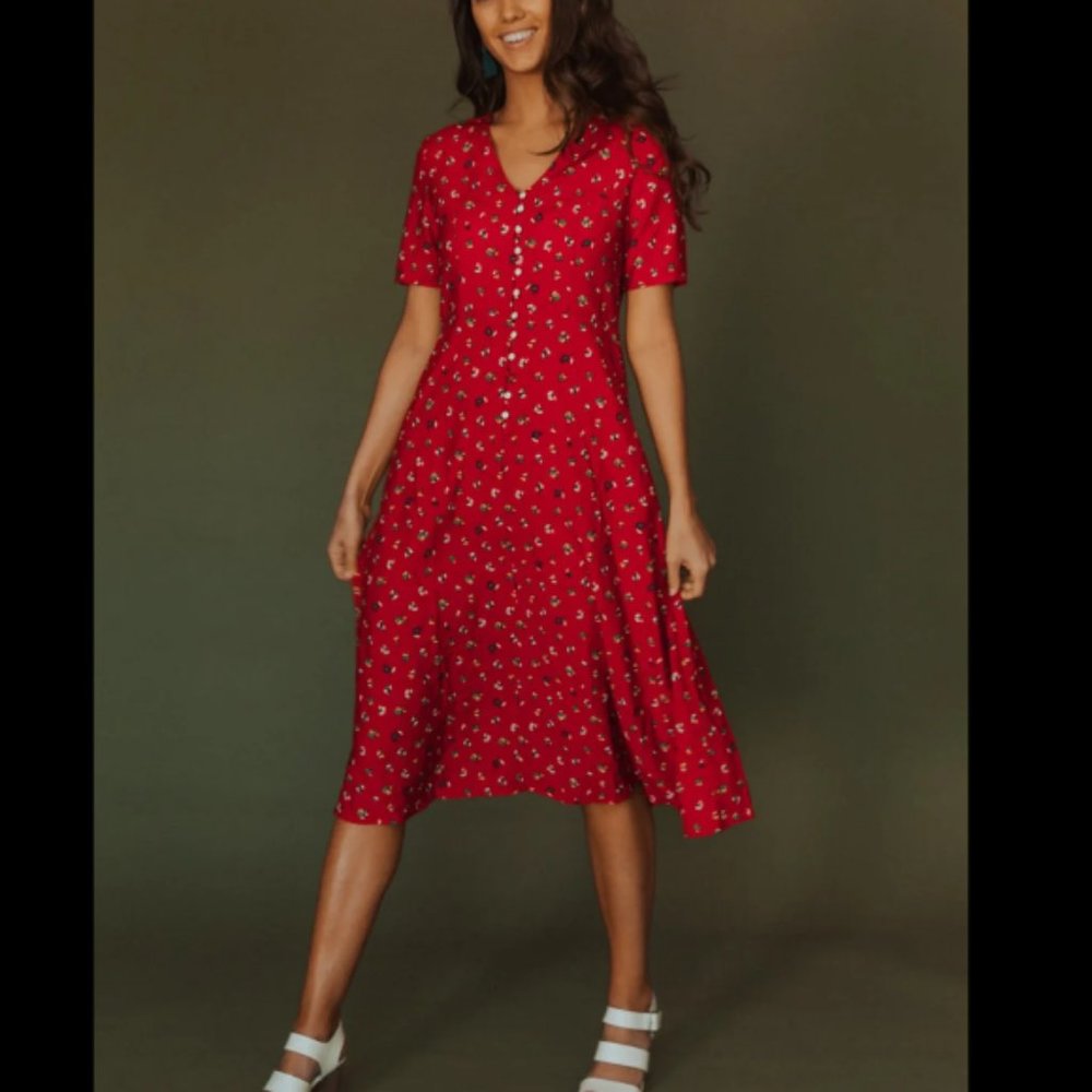 Ivy City Co Red Floral Dress